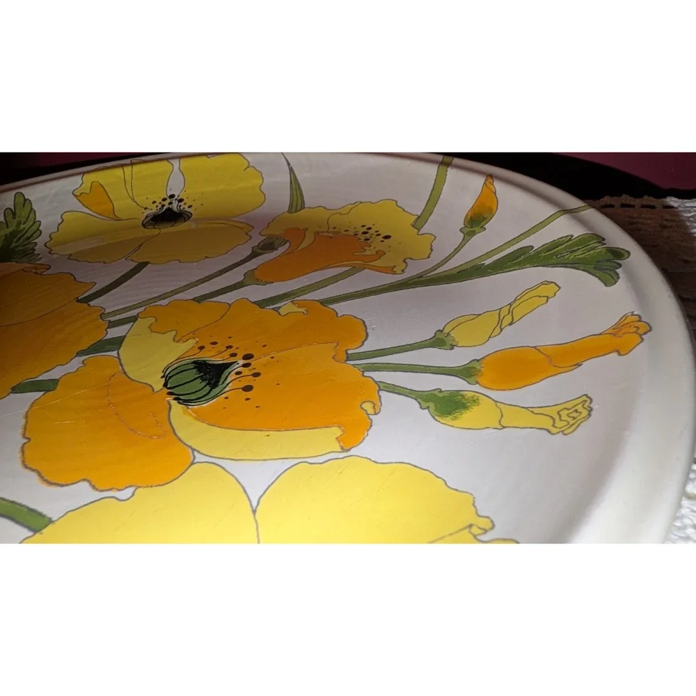 Wild poppy trail California Pottery 2 Dinner Plates set/ Lot 10.75